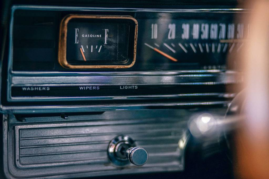 Classic car on empty