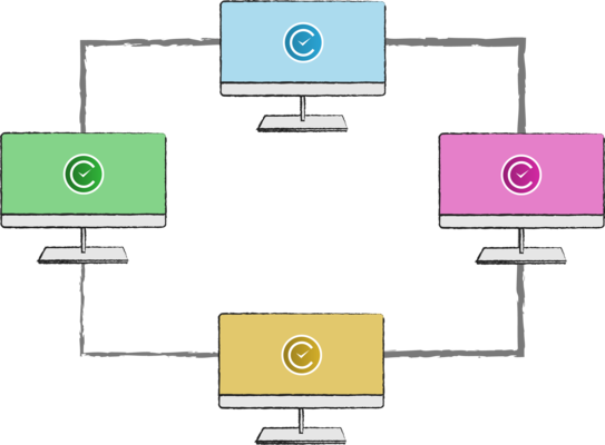 TimeClick - Job Tracking - Four Connected Computers