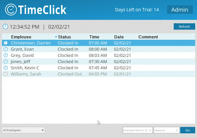 TimeClick - Time Clock Software - Clock In Animation