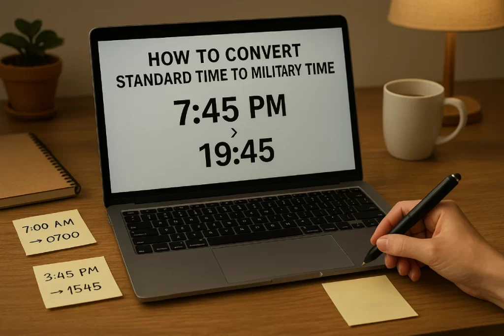 How to convert standard time to military time.