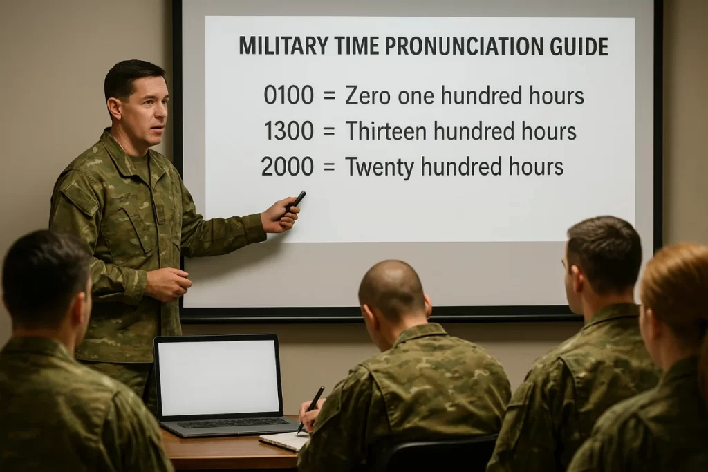 Here is a military time pronunciation guide.