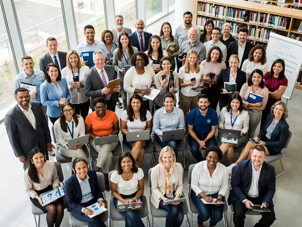 diverse employees all sitting while tracking work with Computer Time Clock Software
