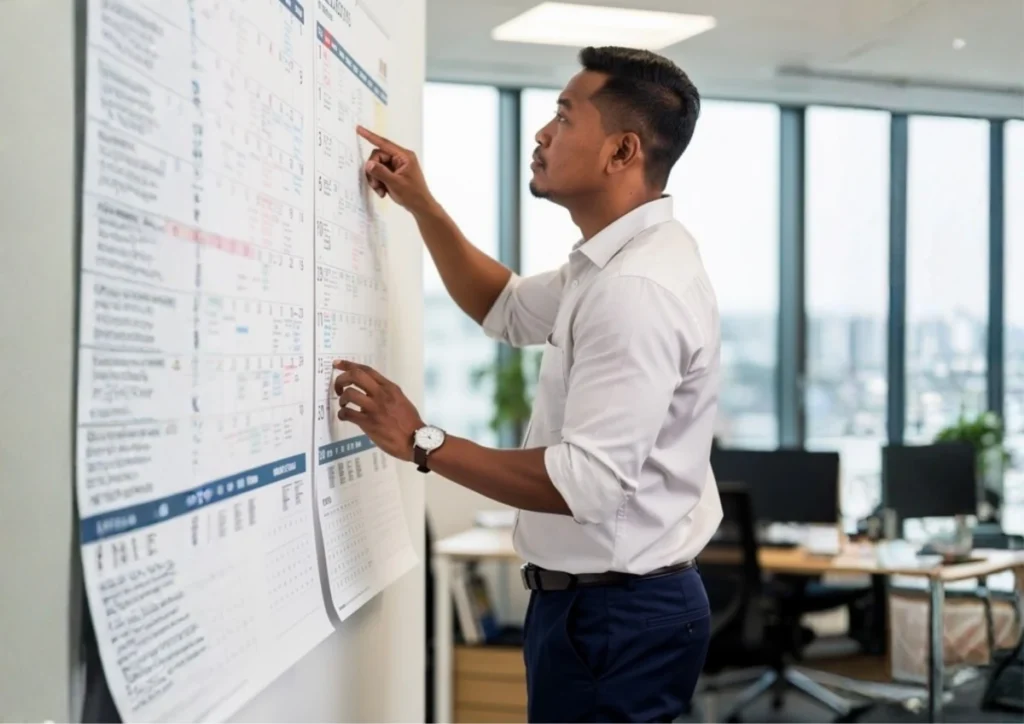 employee counting work days in office to track with Time Clock Software